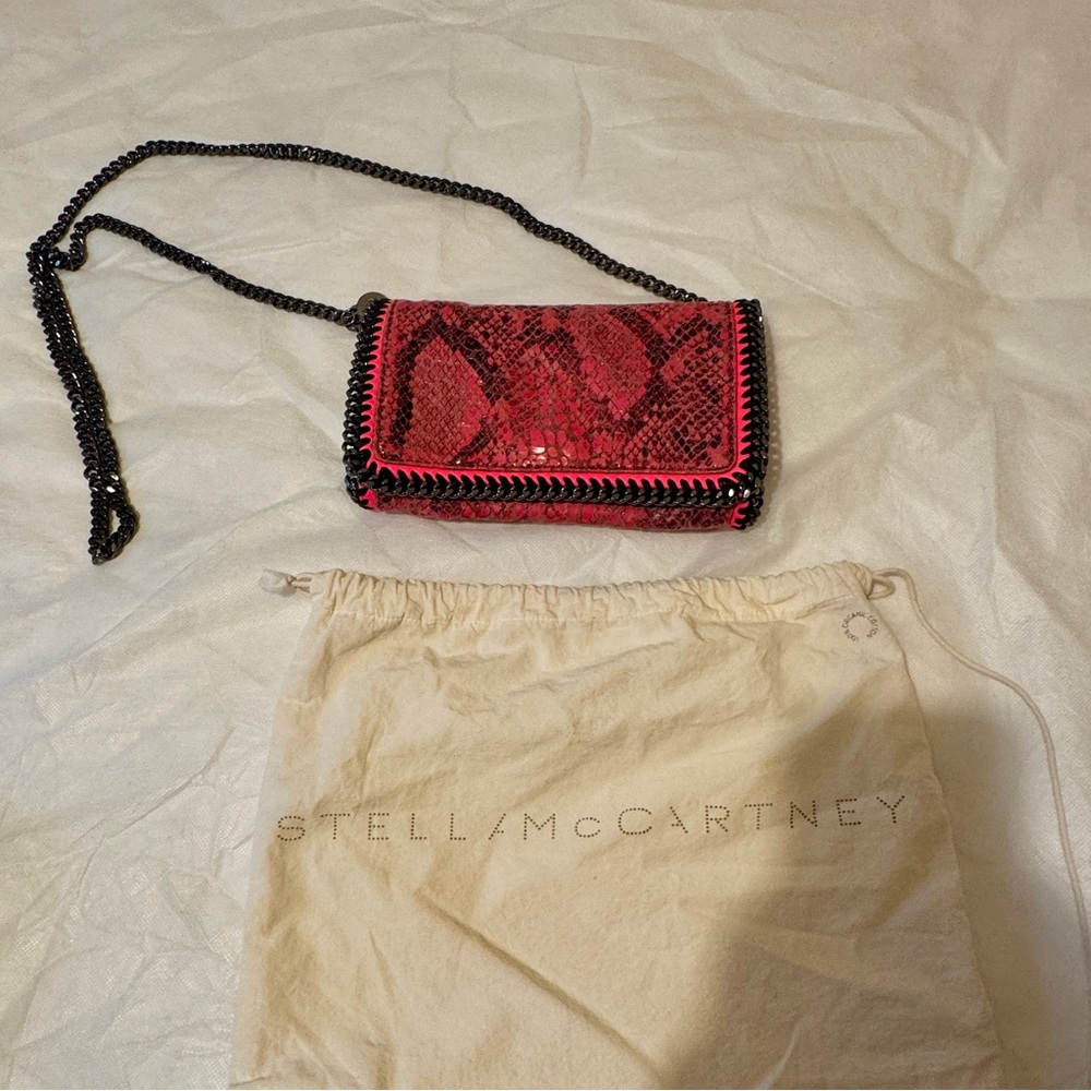 Stella McCartney Pink Shoulder Bag with Snakeskin Print